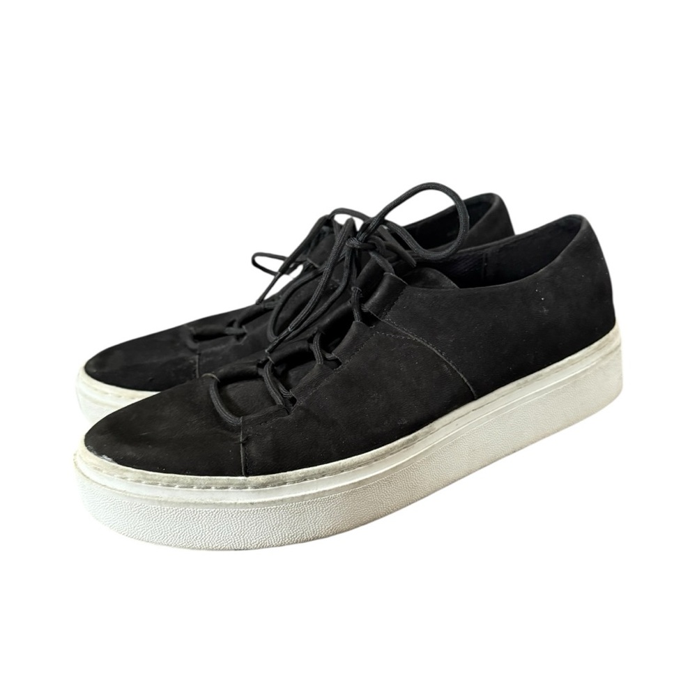 Eileen Fisher Prescot Platform Sneakers Black Nubuck Leather Women’s Size 8.5